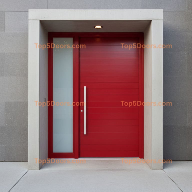 red front door modern Door