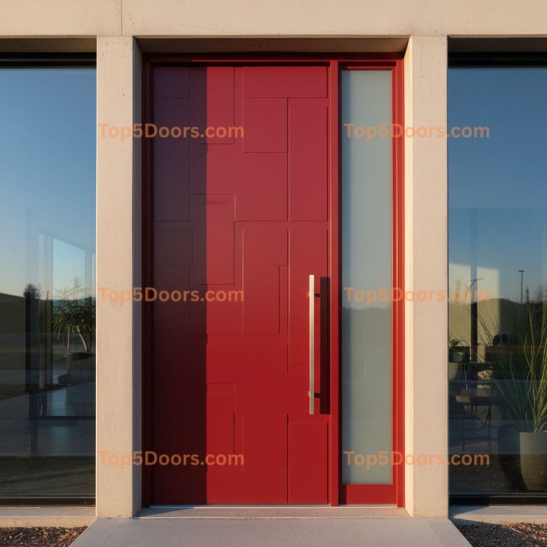 red front door modern Door