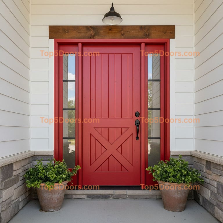 red front door modern farmhouse Door