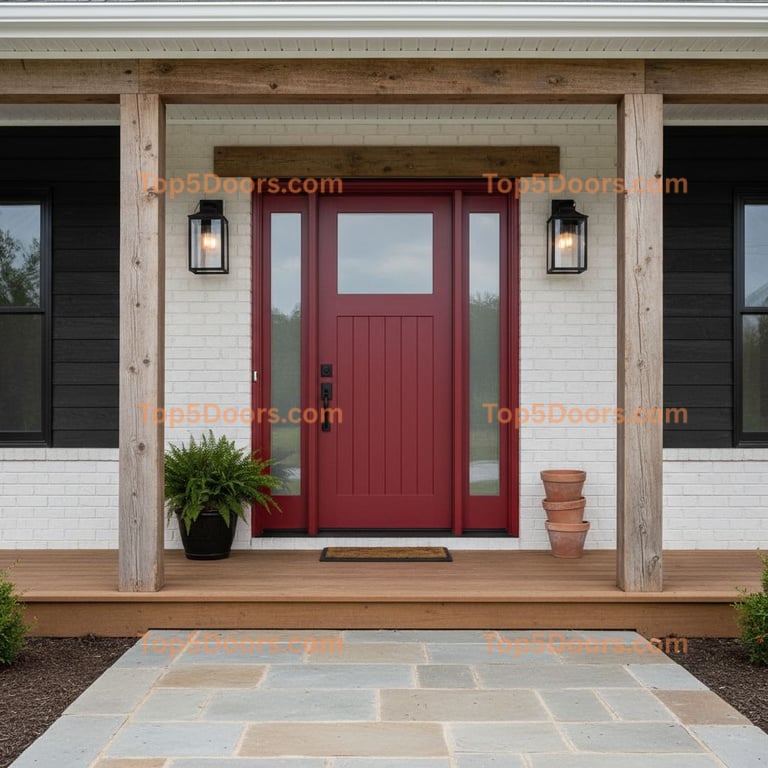 red front door modern farmhouse Door