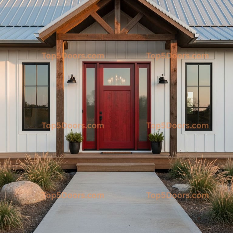 red front door modern farmhouse Door