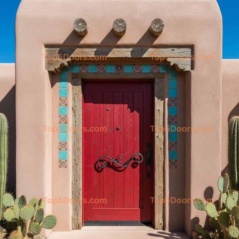 red front door southwestern Door