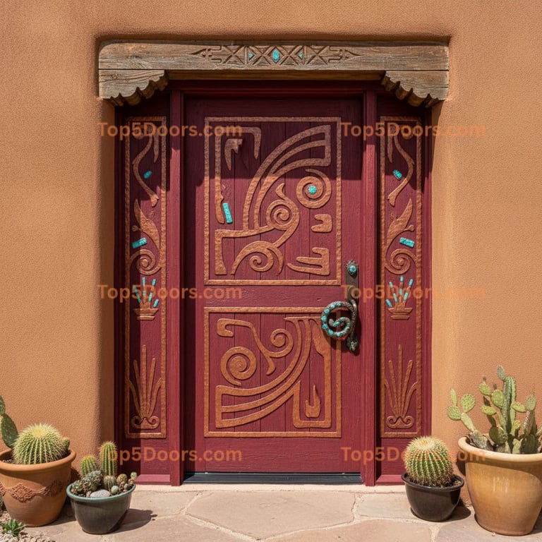 red front door southwestern Door