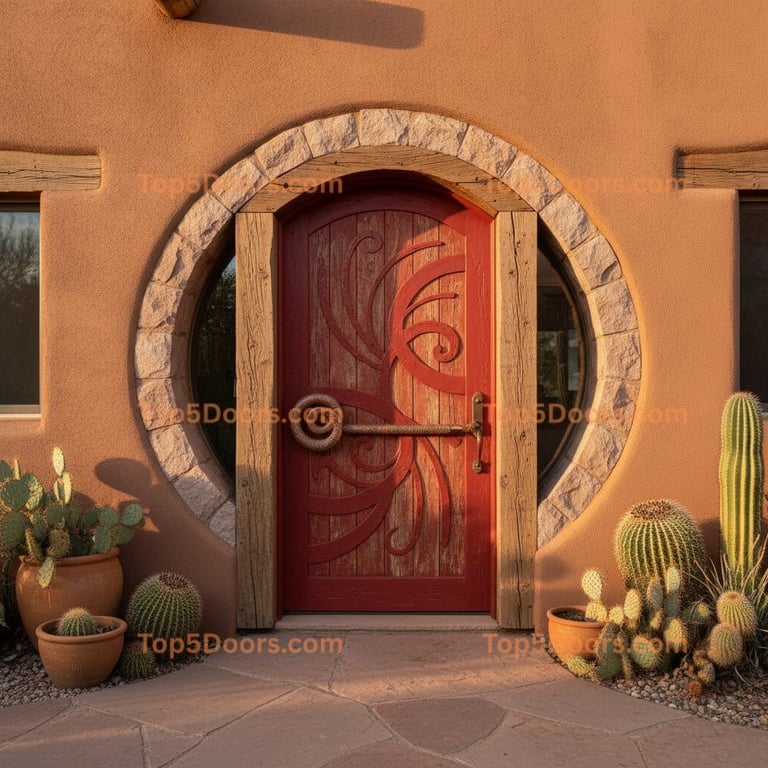 red front door southwestern Door