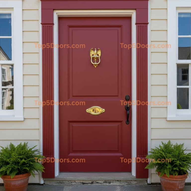 red front door traditional american Door