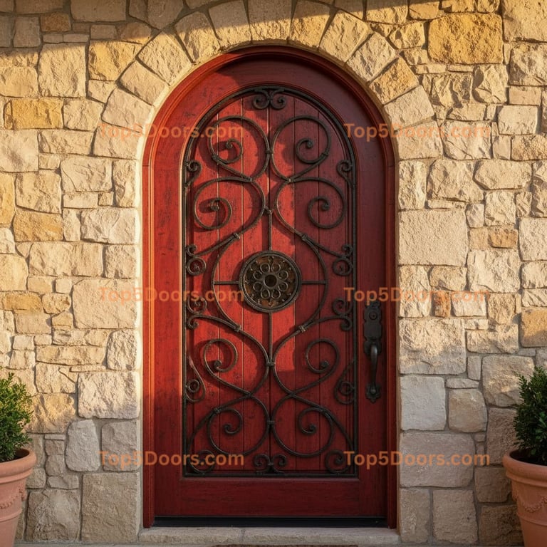 red front door tuscan Door
