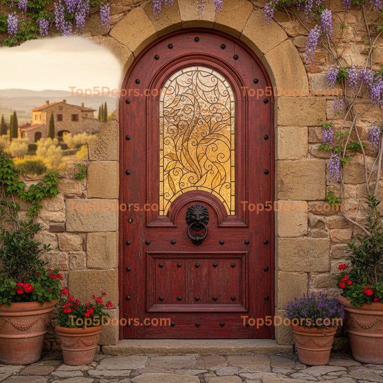 red front door tuscan Door