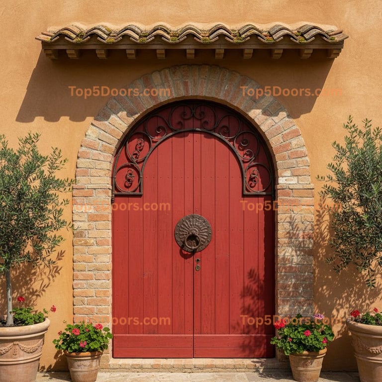 red front door tuscan Door