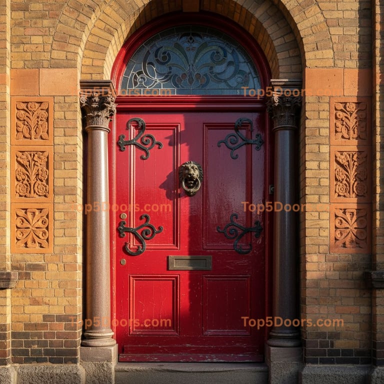 red front door victorian Door