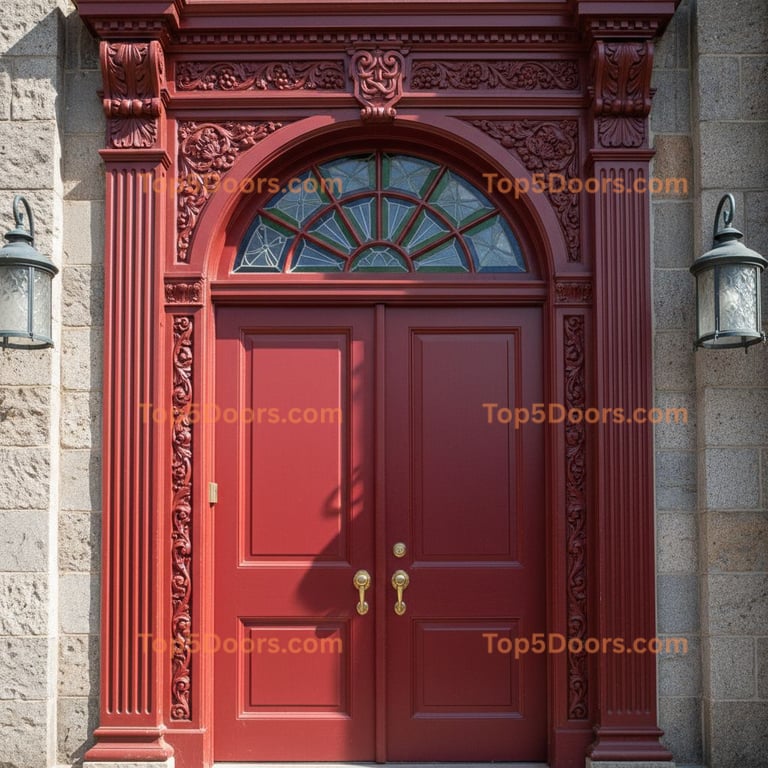 red front door victorian Door
