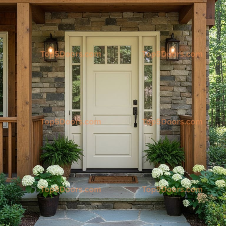 white front door craftsman Door
