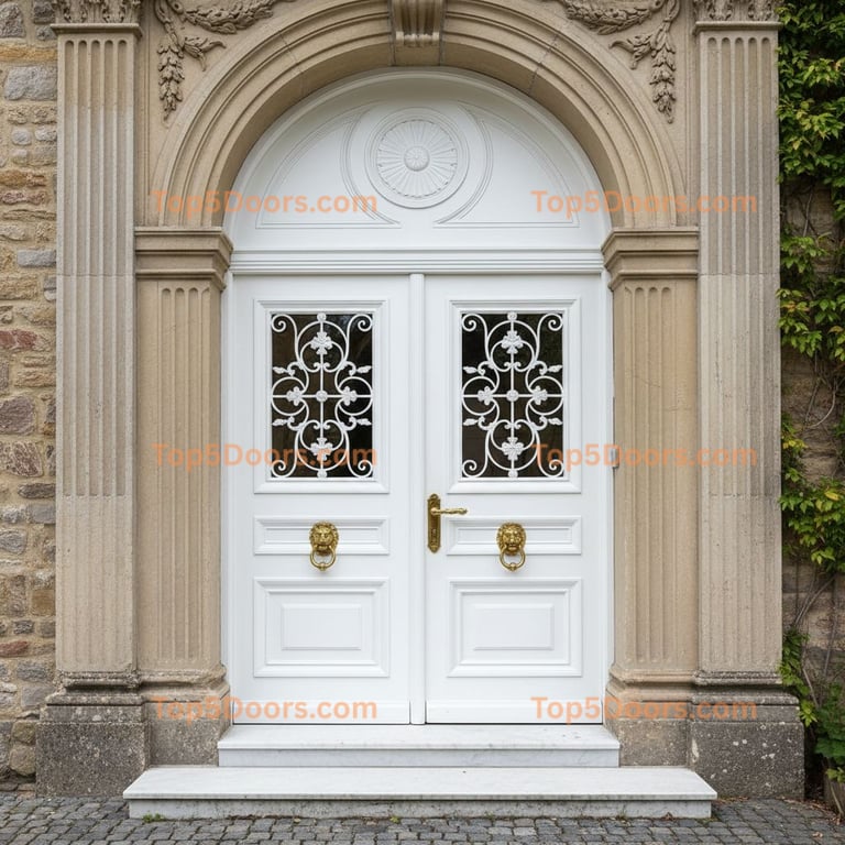 white front door european classic Door