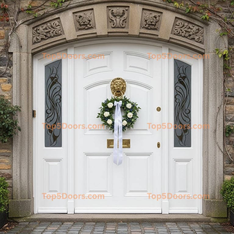 white front door european classic Door