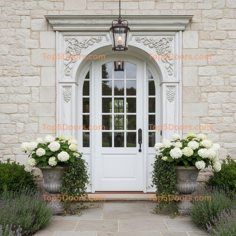 white front door french country Door