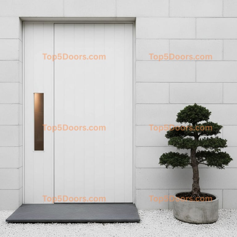 white front door japanese zen Door