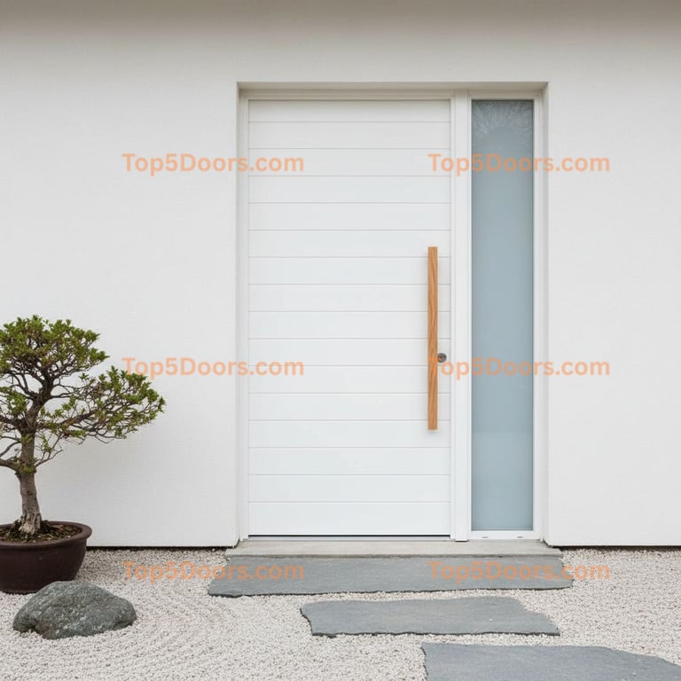 white front door japanese zen Door