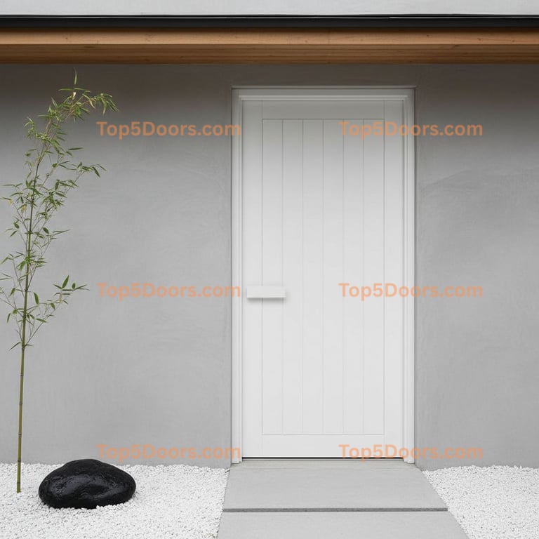 white front door japanese zen Door