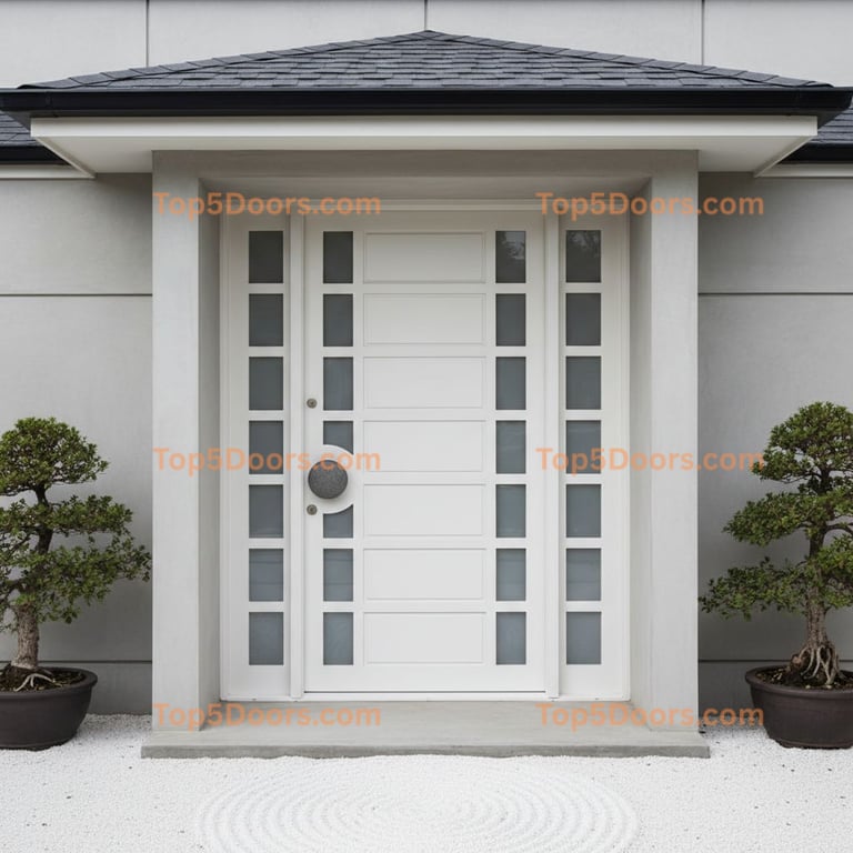 white front door japanese zen Door