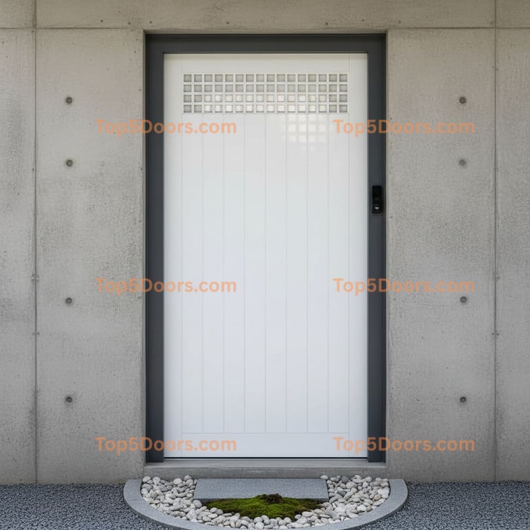 white front door korean modern Door