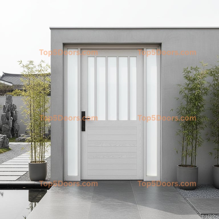 white front door korean modern Door