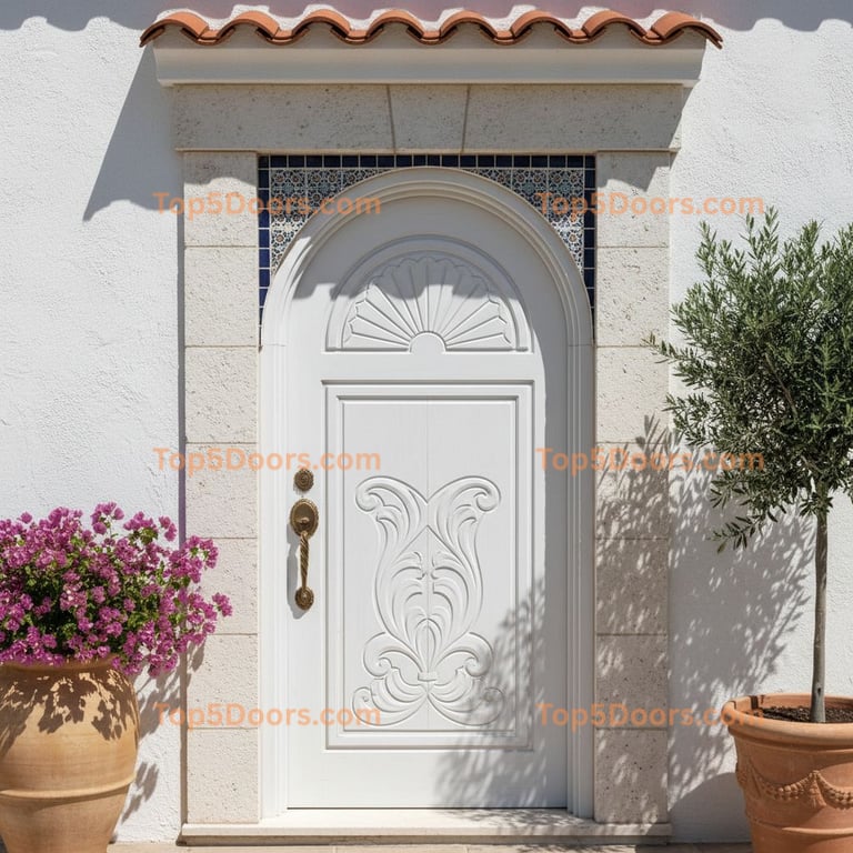 white front door mediterranean Door