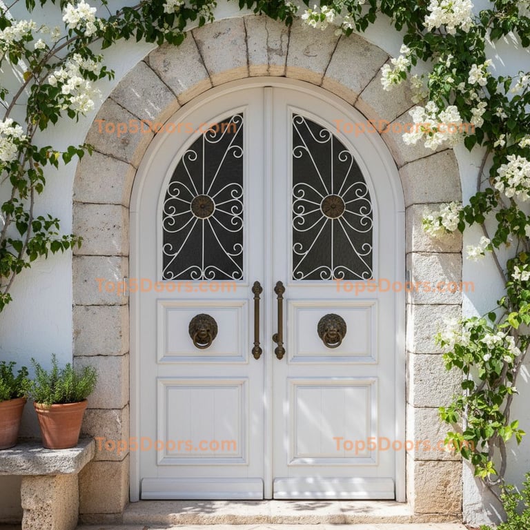 white front door mediterranean Door