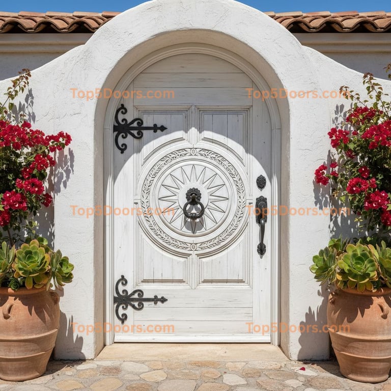 white front door mediterranean Door