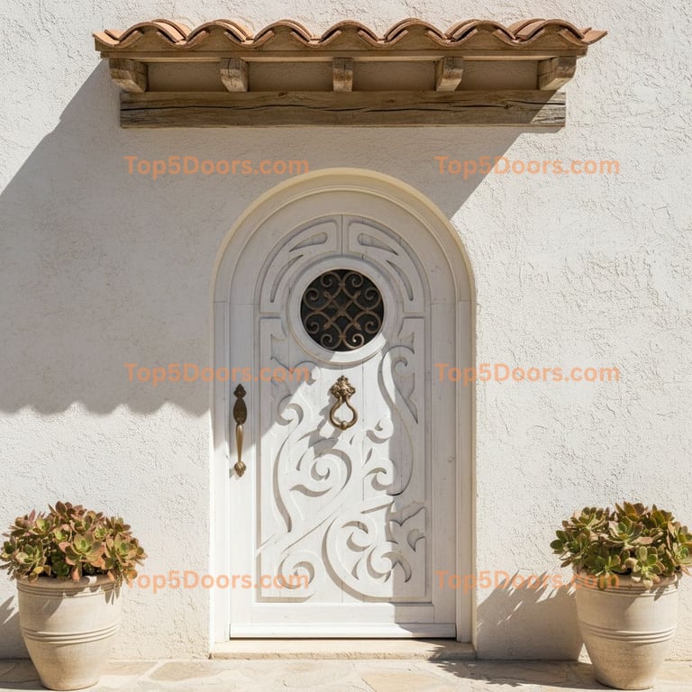 white front door mediterranean Door