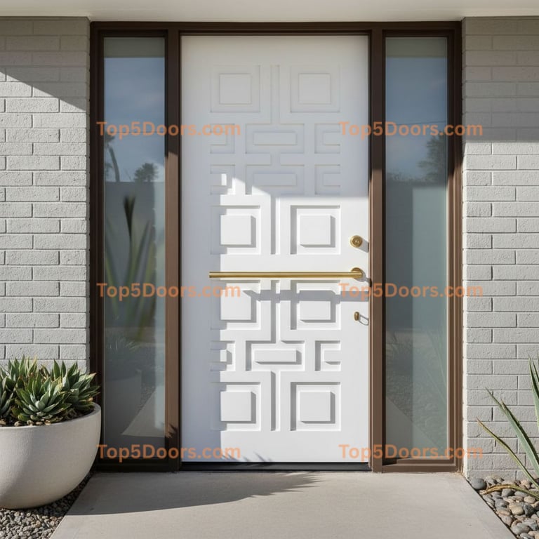 white front door mid-century modern Door