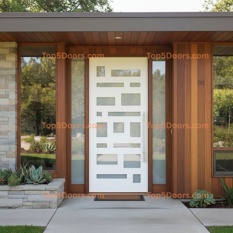 white front door mid-century modern Door