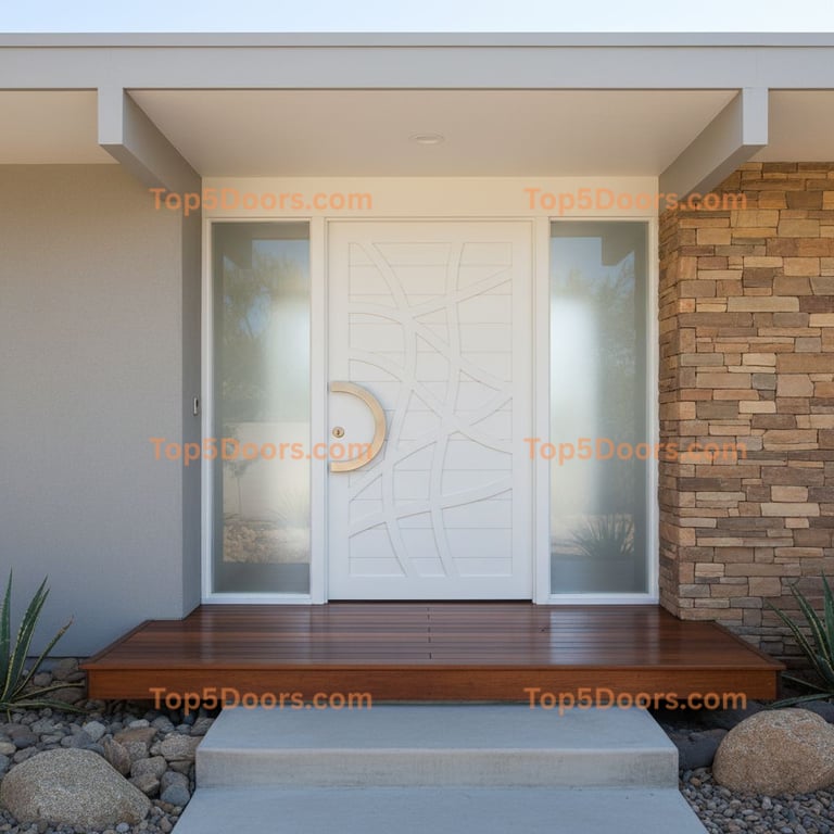 white front door mid-century modern Door