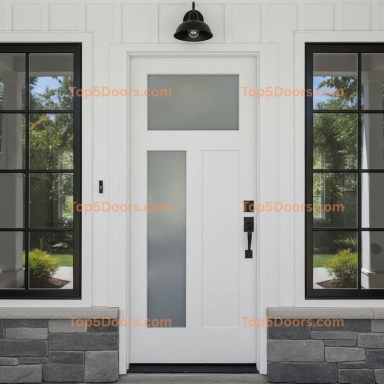 white front door modern farmhouse Door