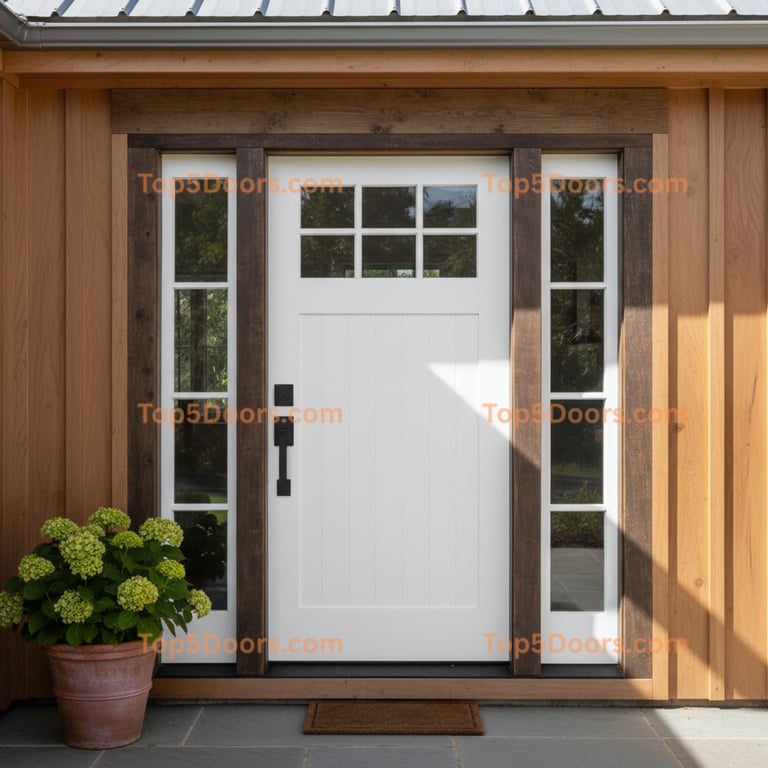 white front door modern farmhouse Door