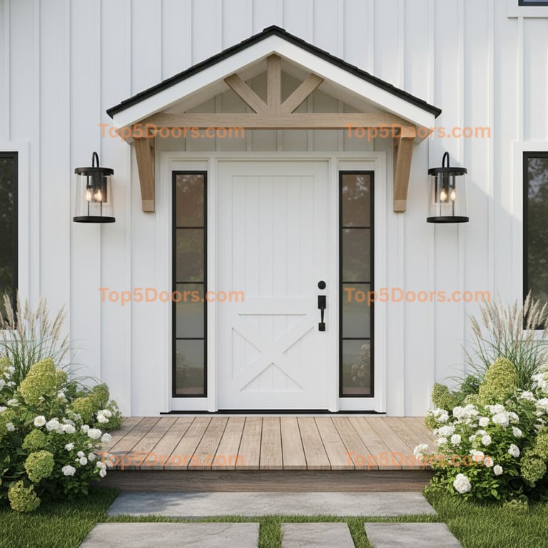 white front door modern farmhouse Door