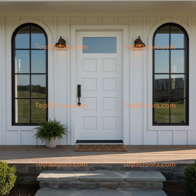 white front door modern farmhouse Door
