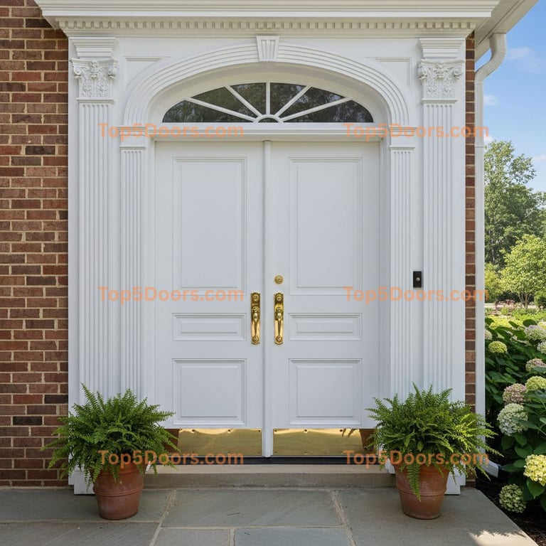 white front door traditional american Door