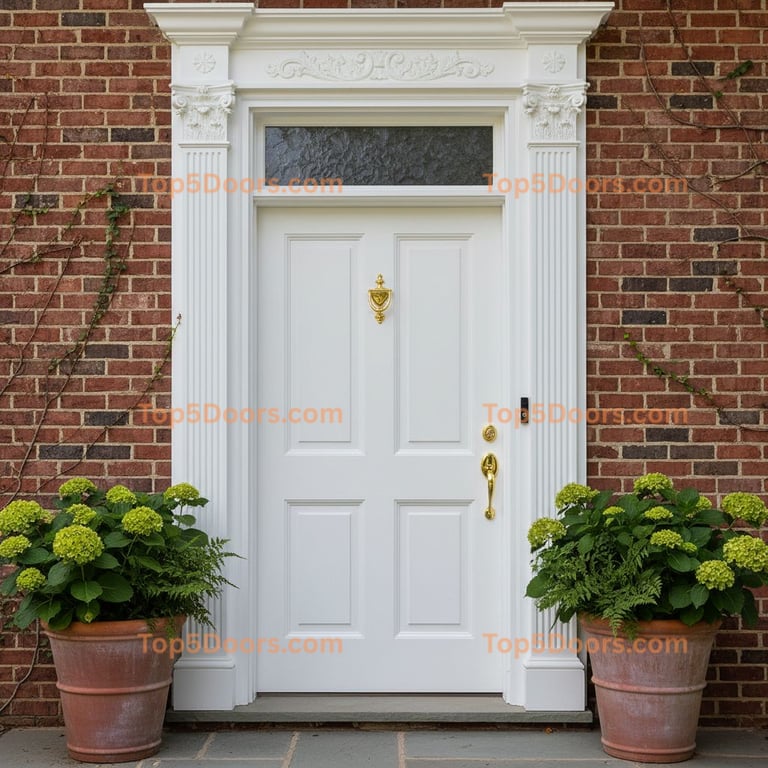 white front door traditional american Door