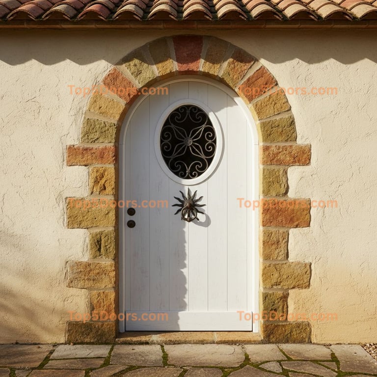 white front door tuscan Door