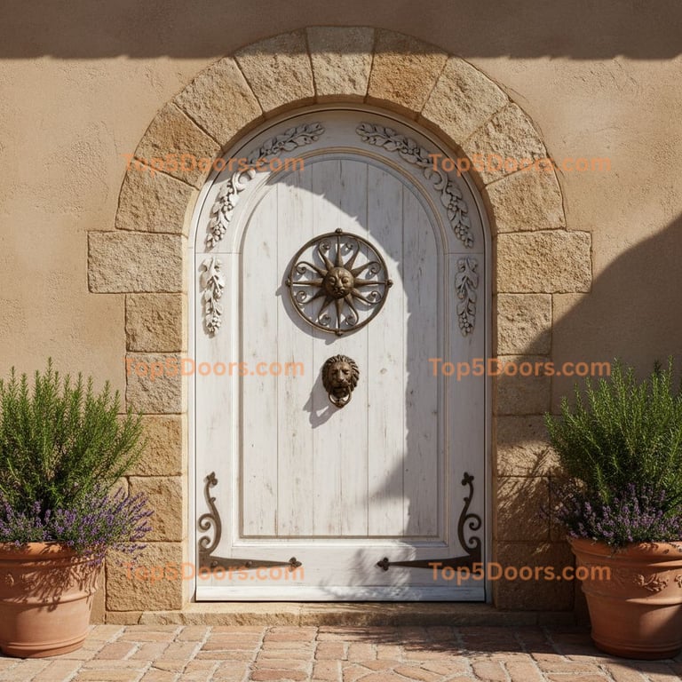 white front door tuscan Door