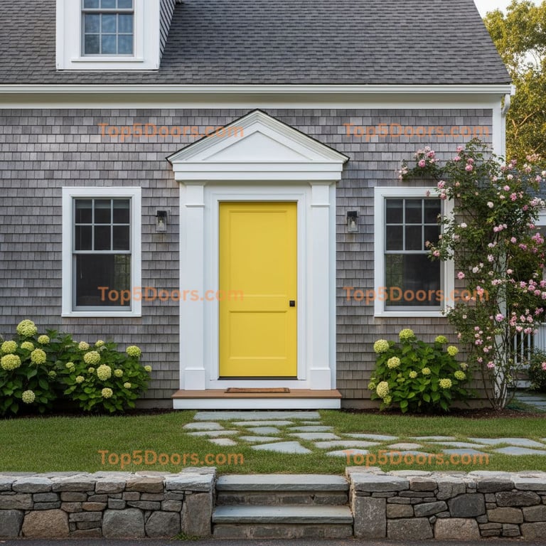 yellow front door cape cod Door