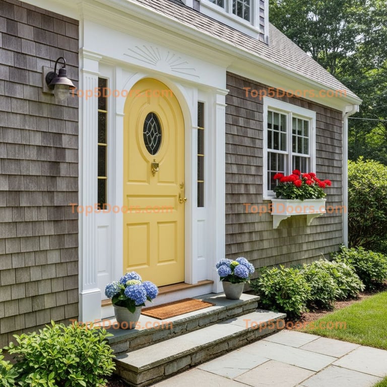 yellow front door cape cod Door