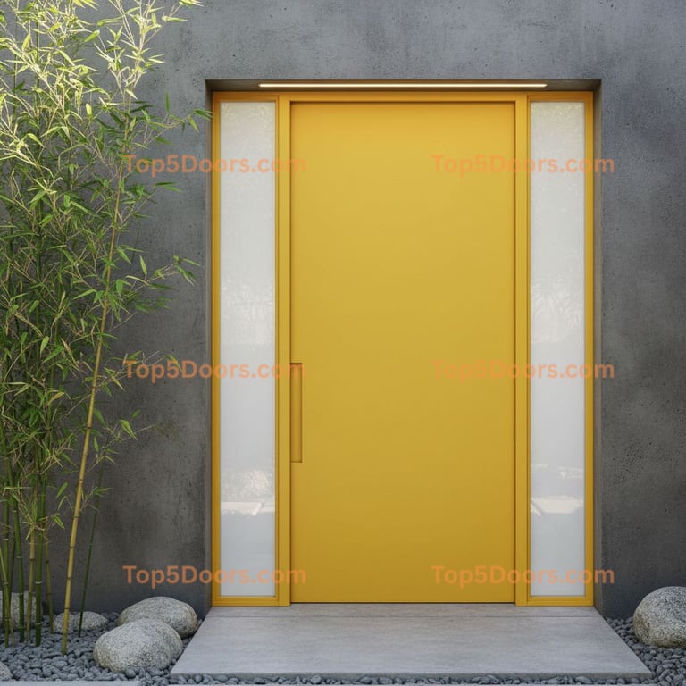 yellow front door contemporary Door