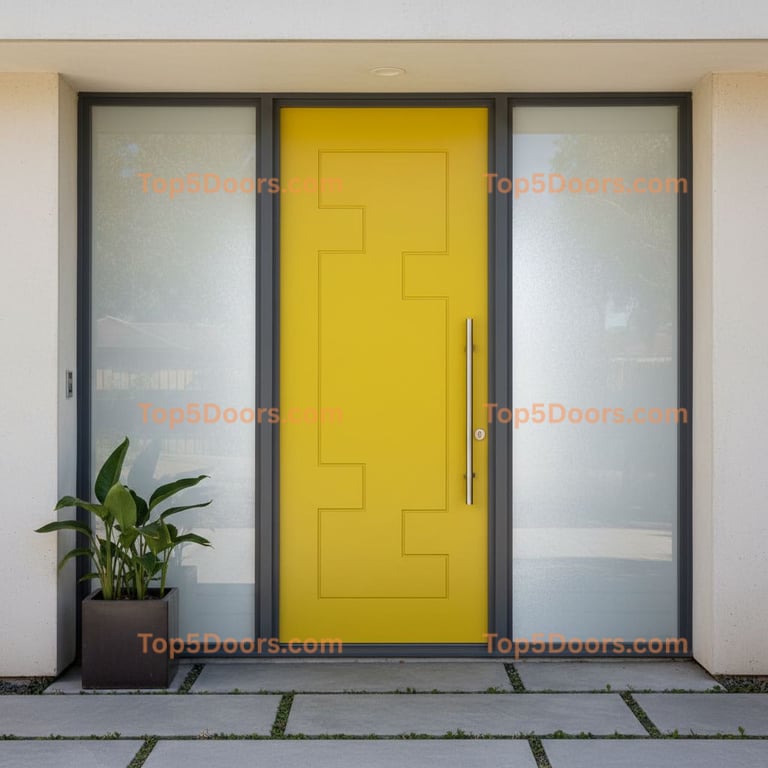 yellow front door contemporary Door