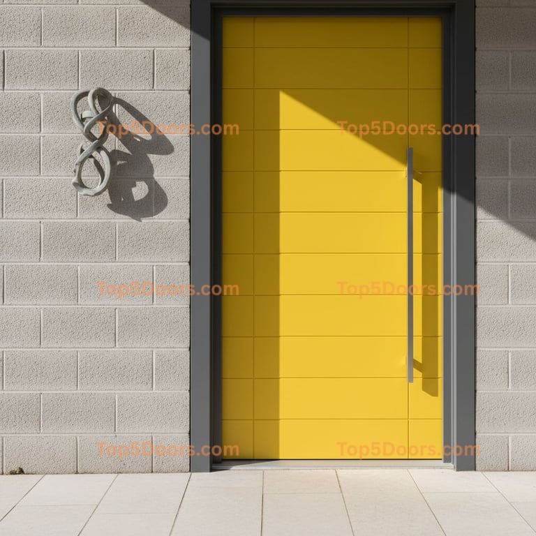 yellow front door contemporary Door