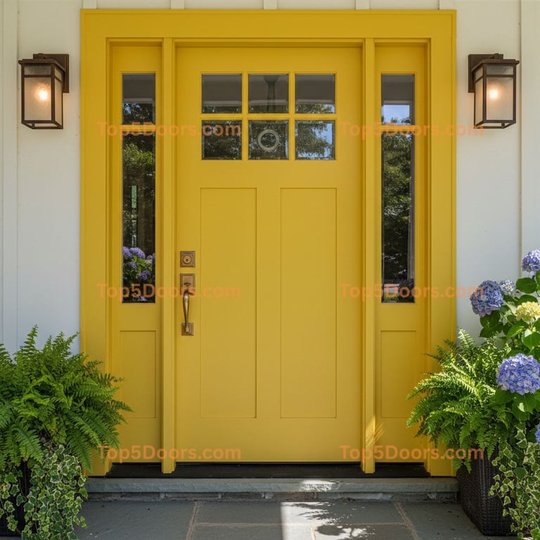 yellow front door craftsman Door