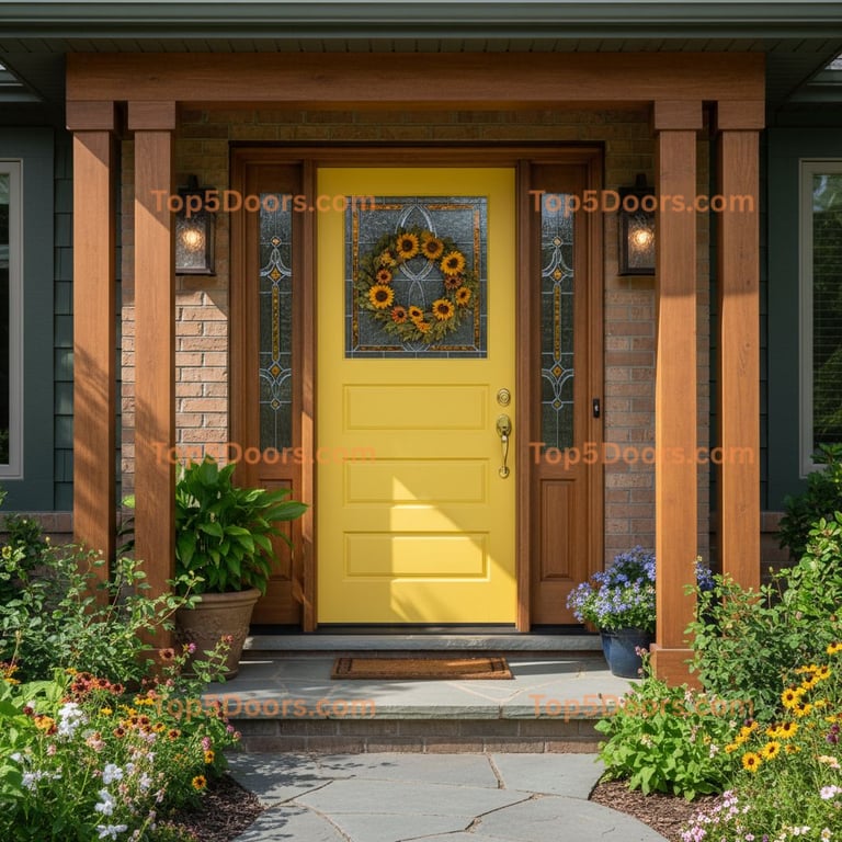 yellow front door craftsman Door