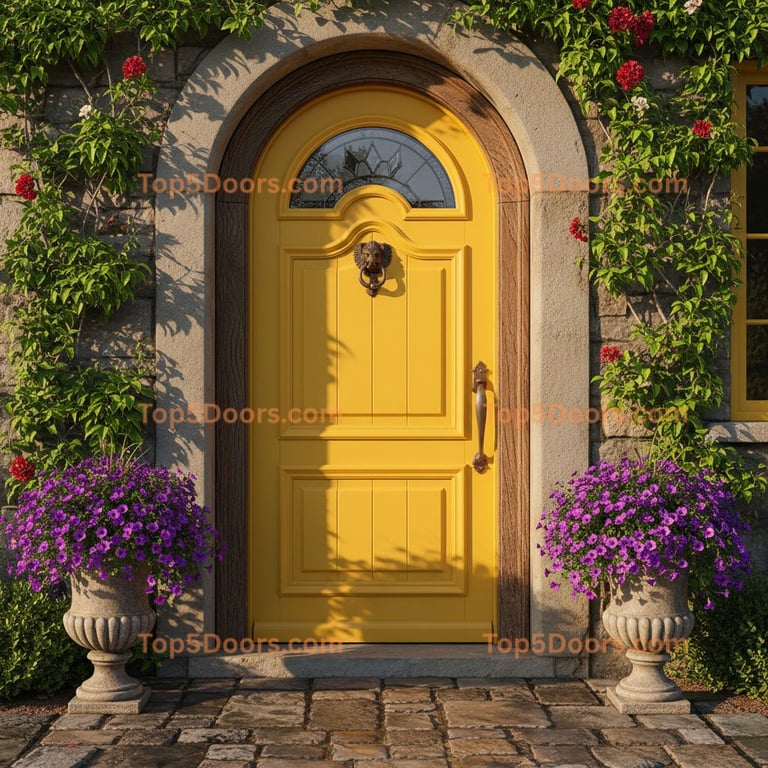 yellow front door european classic Door