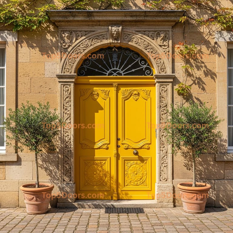 yellow front door european classic Door