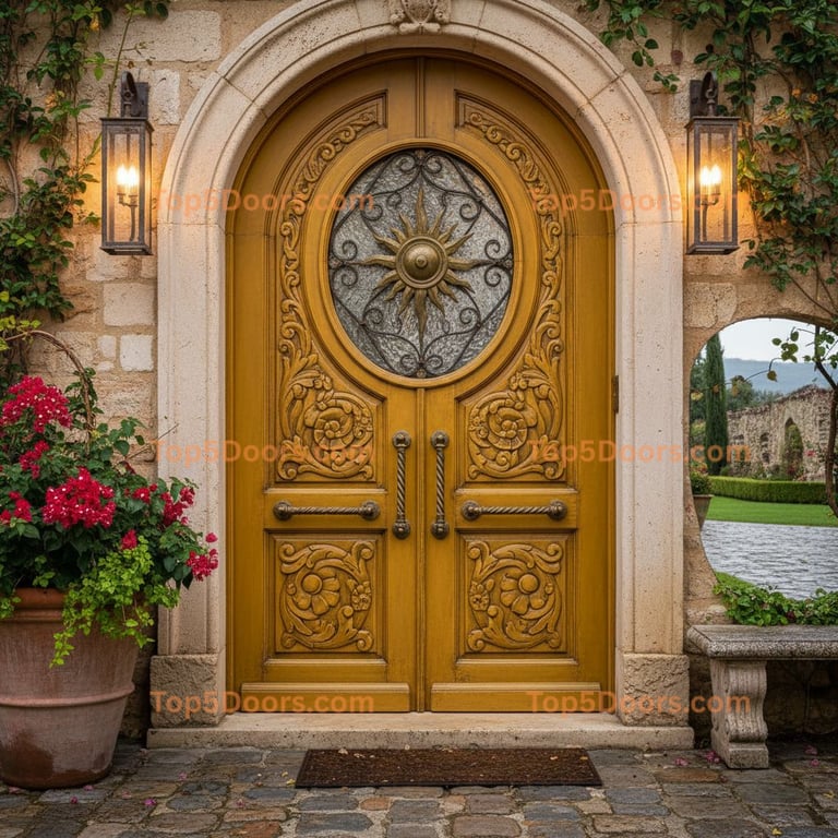 yellow front door european classic Door
