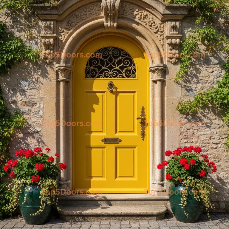 yellow front door european classic Door